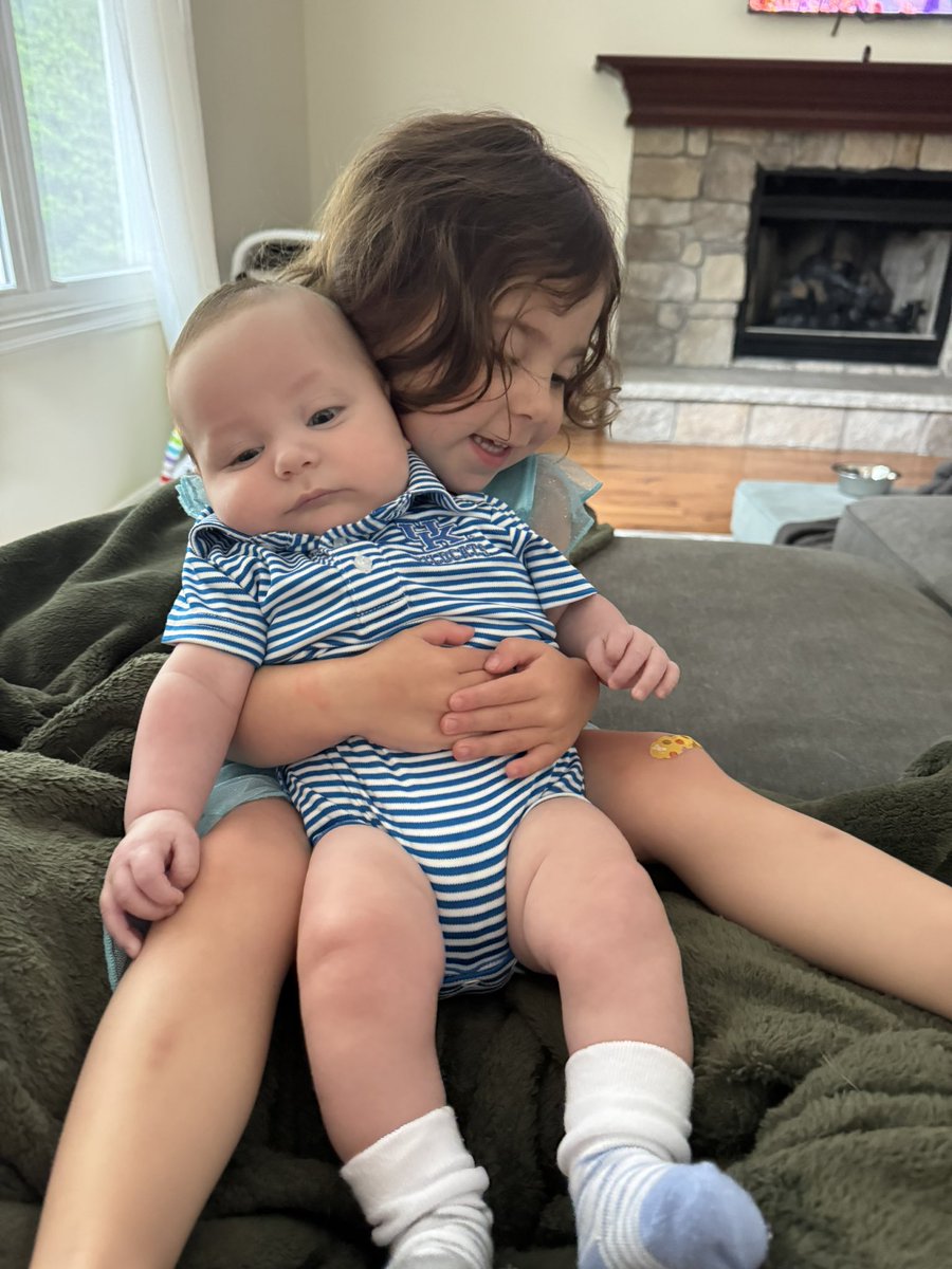 LeffingwellDan's tweet photo. Someone is sad because they don’t have the proper O-H game day “fit” on their 3 month bday!! #Henry #Norah ❤️ https://t.co/6T6zXf2sgJ