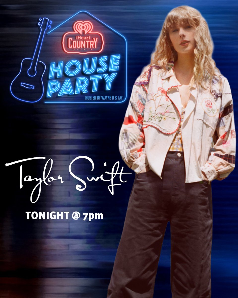 949TheBull's tweet photo. 🚨 TAYLOR SWIFT IS JOINING US! 🚨

Taylor Swift hangs with Wayne D &amp; Tay on the iHeartCountry House Party tonight at 7PM! 🎙️✨

Don’t miss this one! 🔥

🎧 iHeartCountry House Party
📻 Tonight at 7PM https://t.co/FDtSce6q25