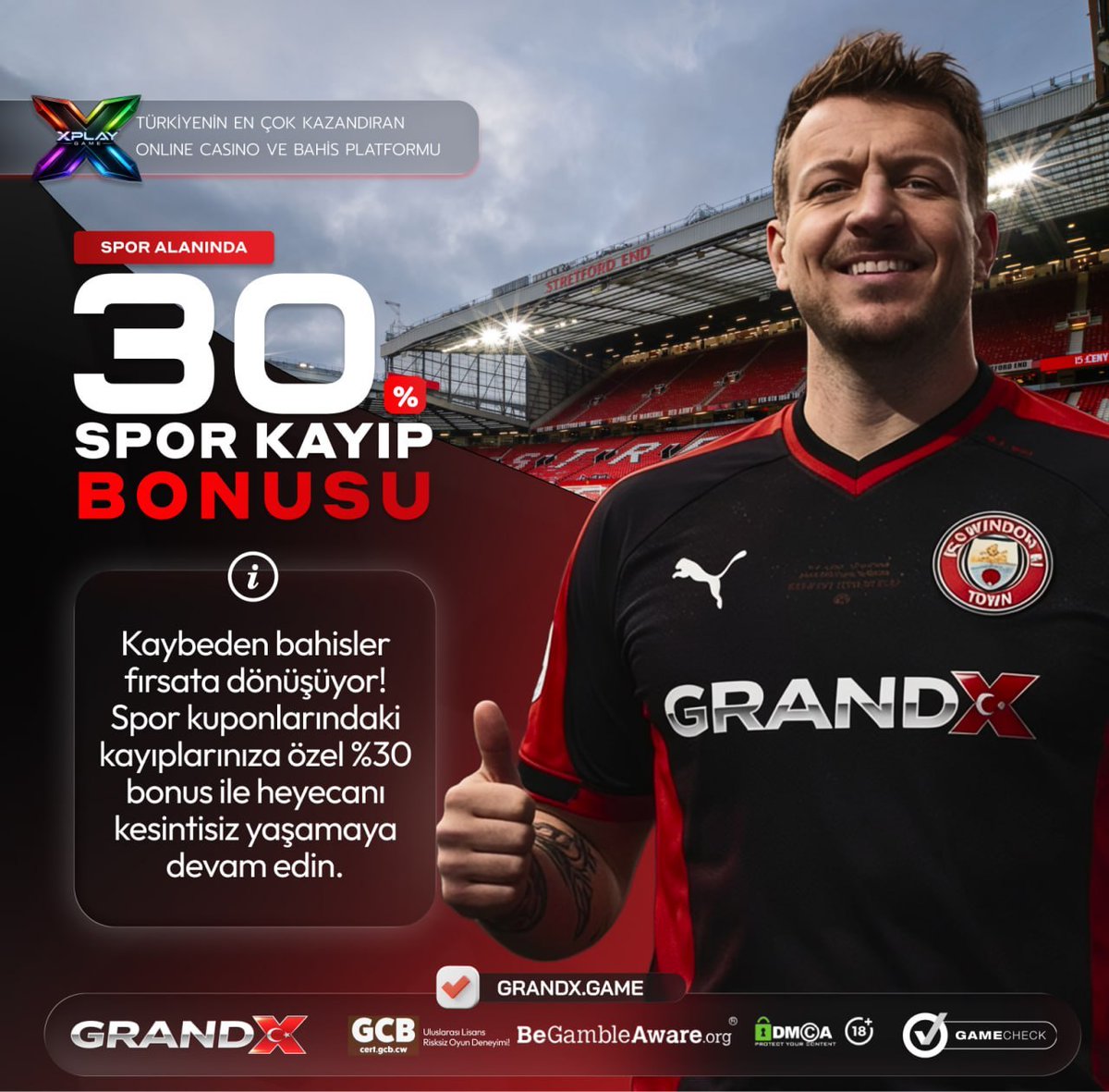 Grandxgame's tweet photo. ⚽ Sporda Kaybetmek Yok, İkinci Şans GrandX'te!

Kuponun tek maçtan mı gitti? Spor kayıplarının %30'u anında hesabına dönüyor.

🛡️ Riski azalt, kazancını kap!

🔗 https://t.co/wZM10jXOLi
📲 Telegram: https://t.co/ccYQVev8xc https://t.co/uYQli3PxWg