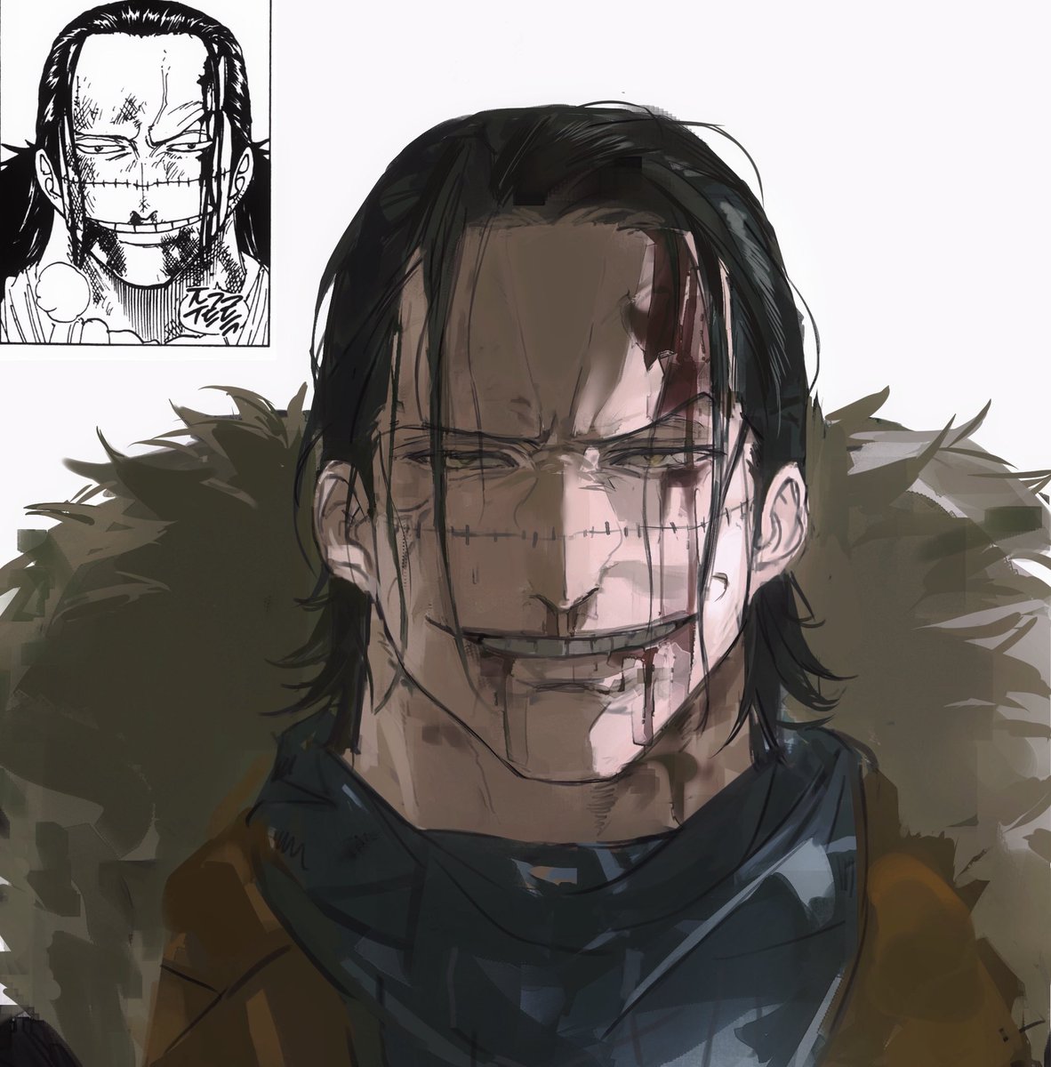 Fengmercury's tweet photo. 这么扫的表情尾田顺手就画了
#Crocodile
#ONEPIECE https://t.co/WoPUXxOI0z