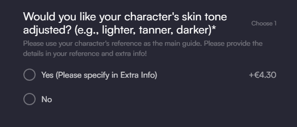 NovaLuxVT's tweet photo. I've been hit by
I've been struck by
the 5$ skin tax
and I'm not okay

I was really looking forward commissioning this artist because I really like their work, just to see this. I was so in disbelieve I had to read it multiple times if its truly a skin tone tax. We are nearly in 2027 but that apparently means nothing.