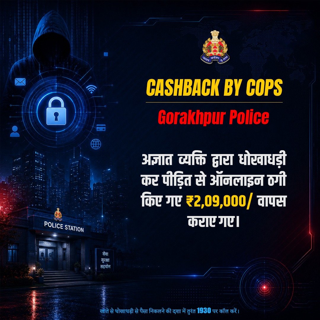 Uppolice's tweet photo. अज्ञात व्यक्ति द्वारा पेंशन बंद होने तथा सीनियर सिटीजन कार्ड बनवाने के नाम पर ठगी किए गए ₹2,09,000/- @gorakhpurpolice थाना चिलुआताल, साइबर हेल्प डेस्क द्वारा पीड़ित को वापस कराए गए।  

खाते से धोखाधड़ी से पैसा निकलने की दशा में तुरंत 1930 पर कॉल करें या https://t.co/W7HzGMfw1t पर शिकायत दर्ज करें।  

#UPPCracksCyberCrime 
#UPAgainstCyberCrime 
#CyberSafeUP