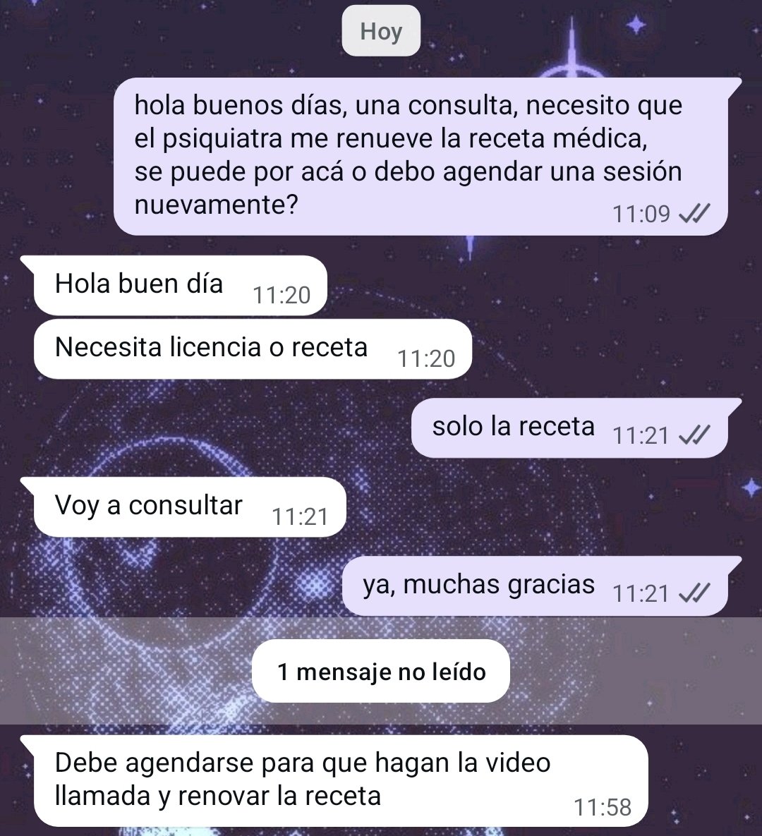 teadette's tweet photo. están weones del hoyo, mañana agendo con médico general nomás chao https://t.co/skGChXEXNR