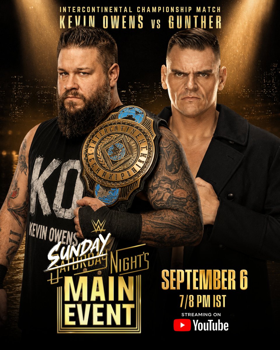 DZW_official's tweet photo. Kevin Owens vs Ring General Gunther For Intercontinental Championship at #SNME 
.
#WWE #DZW #KevinOwens #Gunther https://t.co/hN3ssr3I7Z