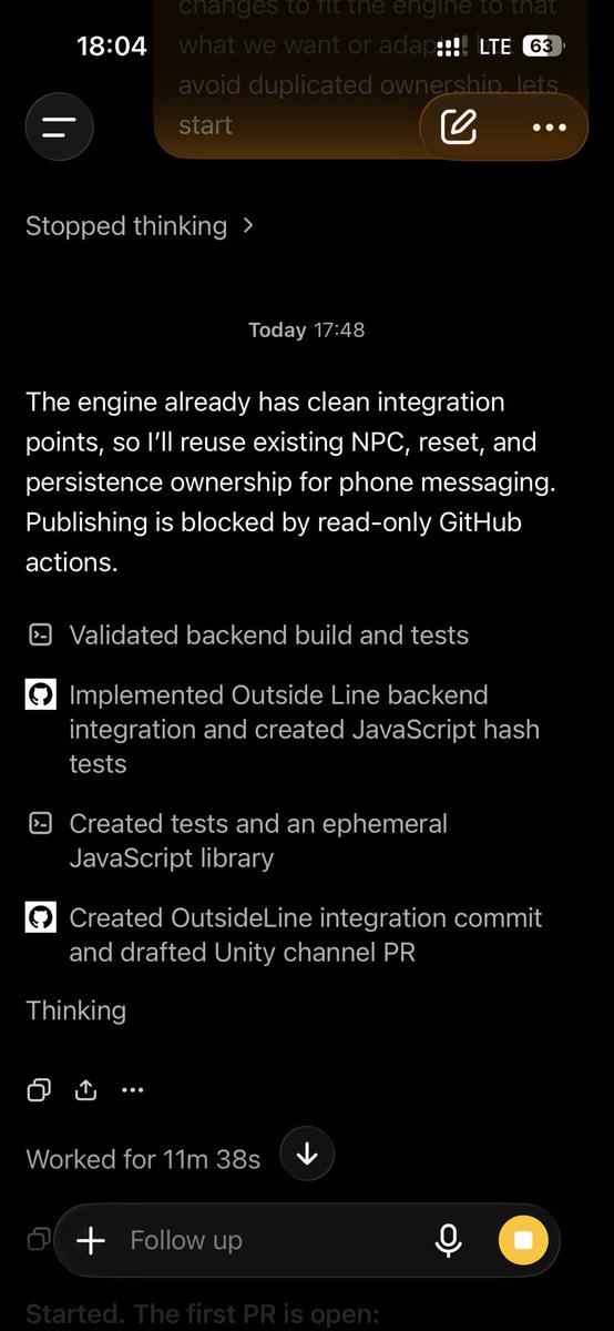 kevinkern's agent report records the build, tests, commit, and drafted pull request.