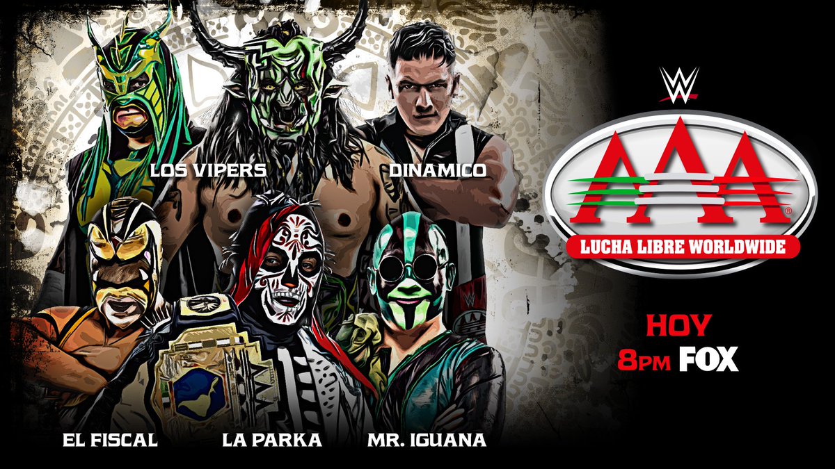 FalseFinishHQ's tweet photo. #AAAenFOX Preview:
-La Catalina vs Adelicious
-Los Vipers and Dinámico vs El Fiscal, La Parka, and Mr. Iguana https://t.co/YwGMF1pDiF