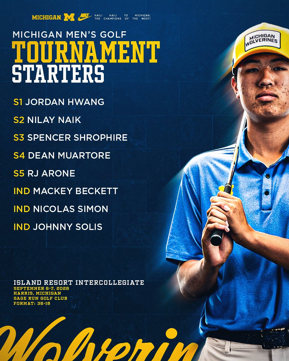 umichmgolf's tweet photo. The road to the U.P. is calling. ⬆️

Sixth straight trip to Sage Run. Five straight top-five finishes at the Island Resort. Let’s tee it up.

Leaderboard | https://t.co/ywFB3gUZtC
#GoBlue https://t.co/TKgMTAusn4