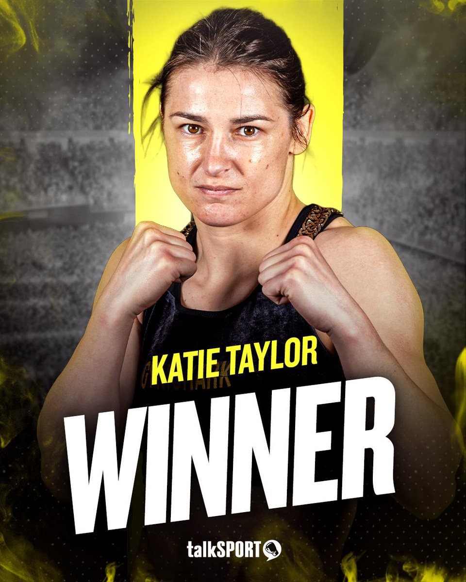 talkSPORT's tweet photo. Katie Taylor beats Flora Pili after 10 rounds to end her career as UNDISPUTED CHAMPION! 💥👑

Is the Bray Bomber the GOAT? 🐐🇮🇪 https://t.co/GguOq1bUke
