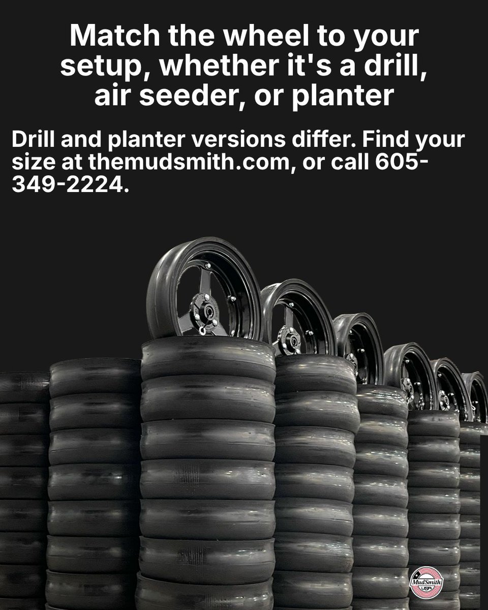 mudsmithGW's tweet photo. A drill and a planter don't run the same, so your gauge wheel shouldn't either. Running a residue manager? That's the 3-inch wheel.

Find your size at https://t.co/6bjIt3dPt6 or call 605-349-2224! https://t.co/oEw5T4ffLk