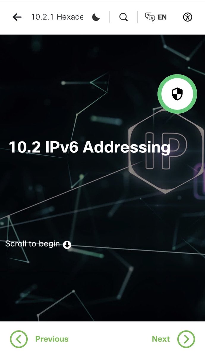 x_cmx_'s tweet photo. Day 15/70 of my cybersecurity journey 📚

Today, I explored IPv6 focusing on its addressing and formatting. I also learned about some limitations of IPv4 and how to identify an IPv6 address by its hexadecimal format and colon separated structure

@OnijeC @Cisco @THE_CYBRARIANS https://t.co/BEC2HDhVsy