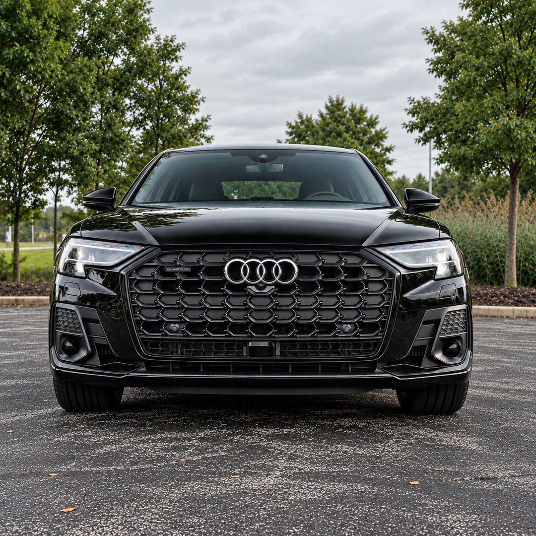 AudiMentor's tweet photo. Our first 2027 has arrived.

The 2027 #AudiA8 L 55 TFSI quattro, finished in Mythos Black Metallic with the Executive Plus Package and Black Optic Package.

#Audi #A8L #AudiQuattro #LuxurySedan #MythosBlack #AudiMentor #PenskeAutomotive #PenskeCars #AudiOhio #ClevelandCars https://t.co/412N9ImqSs