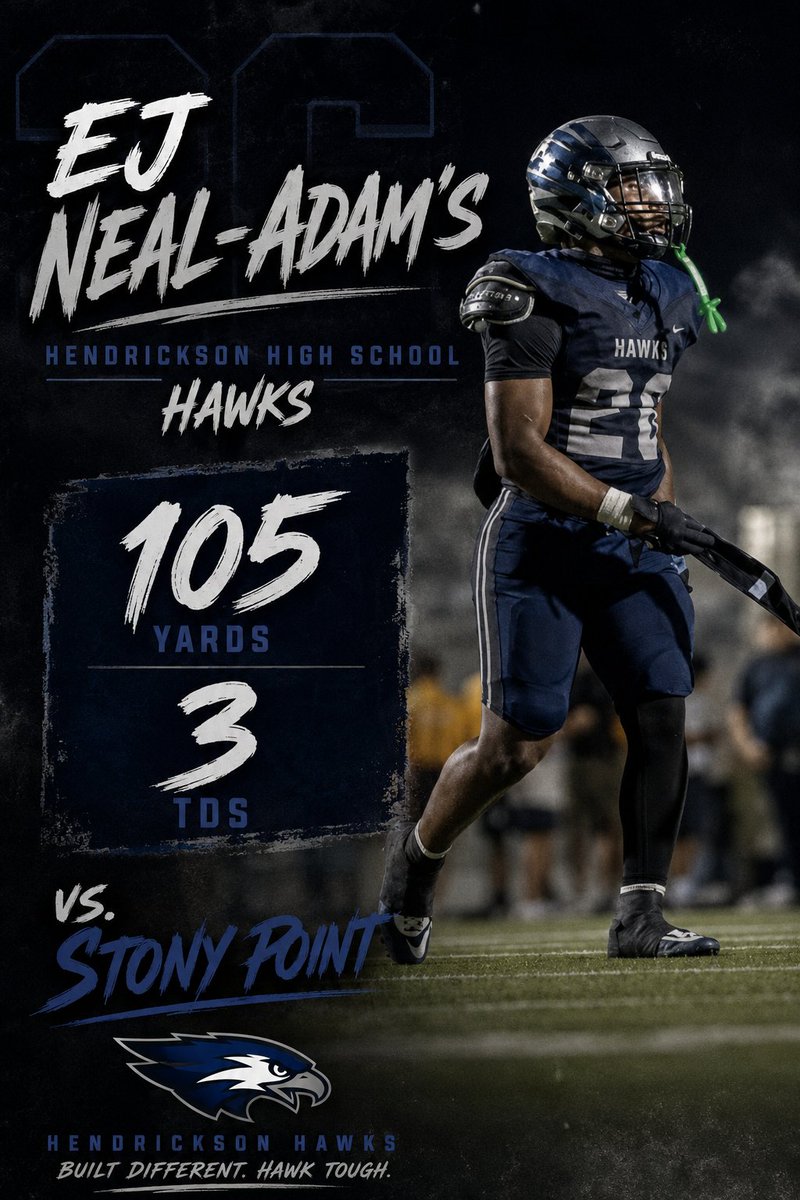 EJ_Chosen1's tweet photo. Last first home game of my high school career, proud of how far me, my teammates, and coaches have came after a long summer. 
Let’s Work!
GO HAWKS!
 @HendricksonFB @coachnaron @CoachNoon45 @Coach_Garcia_Jr @HawkFB_Recruit https://t.co/KHhTpasGVQ