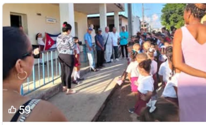 SecreAMPP's tweet photo. Se desarrolla en la Institución Educativa Dionisio San Roman el acto por el 65 Aniversario de por el Alzamiento en Cienfuegos y Muerte del Mártir del Municipio Dionisio San Roman.
#Bauta.
#ArtemisaViveEnSuHistoria
#CubaEstáFirme . https://t.co/hM9JAq5H5q