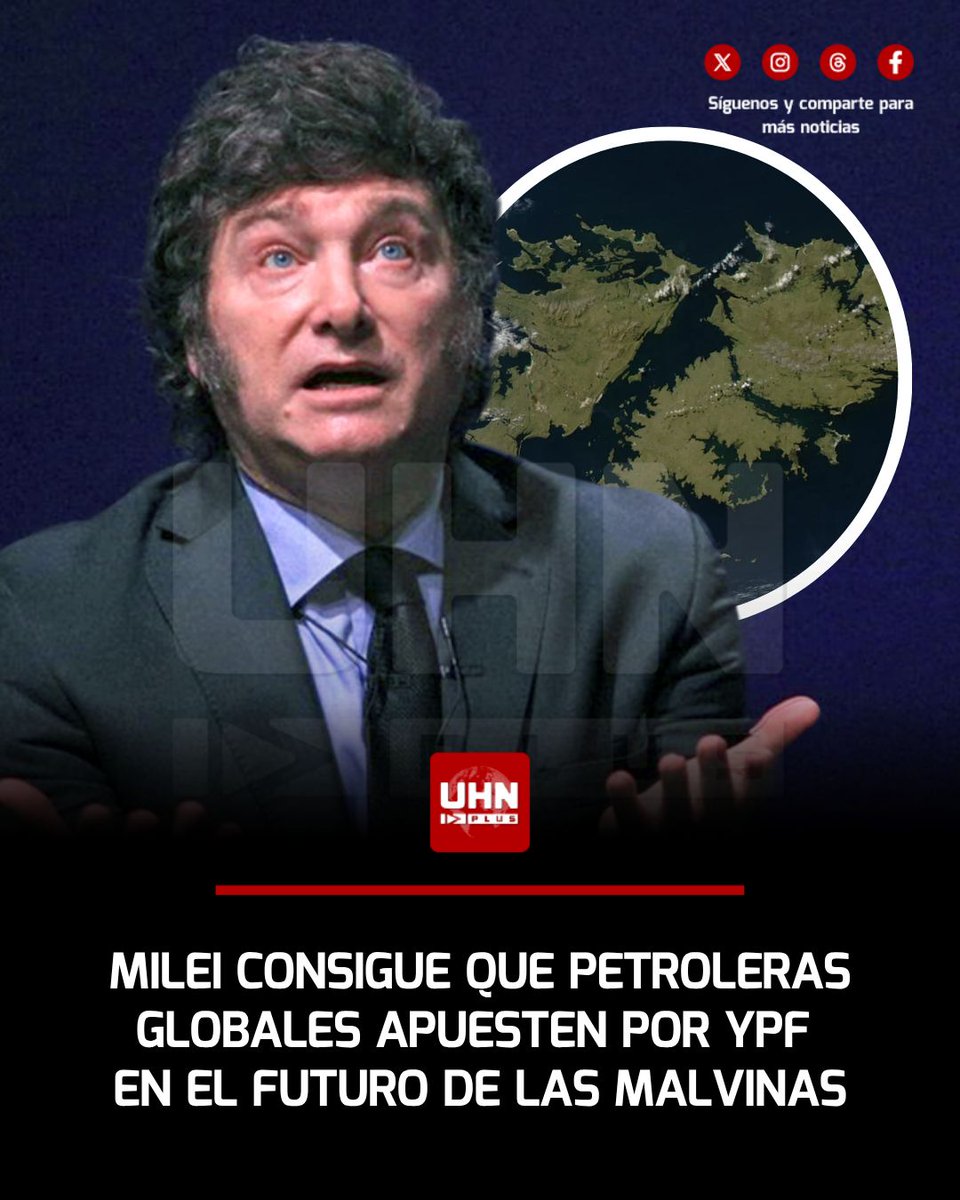 UHN_Plus's tweet photo. 🇦🇷‼️ | La gestión de Javier Milei logró que las principales compañías de servicios petroleros del mundo, como SLB, Halliburton y Baker Hughes, consoliden su apuesta por la Argentina. La estatal YPF anunció este sábado un histórico respaldo internacional y afirmaron que la decisión de estos gigantes globales representa una "señal clara del potencial y el nuevo rumbo económico" que atraviesa la nación austral en el sector energético.
