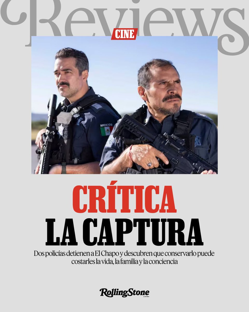 RollingStoneMX's tweet photo. #CineRS | ¿Qué precio tiene conservar a un detenido? En #LaCaptura, dos policías descubren que tener a El Chapo bajo custodia puede poner en riesgo su vida, su familia y hasta su conciencia.
#RollingStoneEnEspañol #Critica 
https://t.co/ue4K3WSrjg https://t.co/kiQlwdZbbX