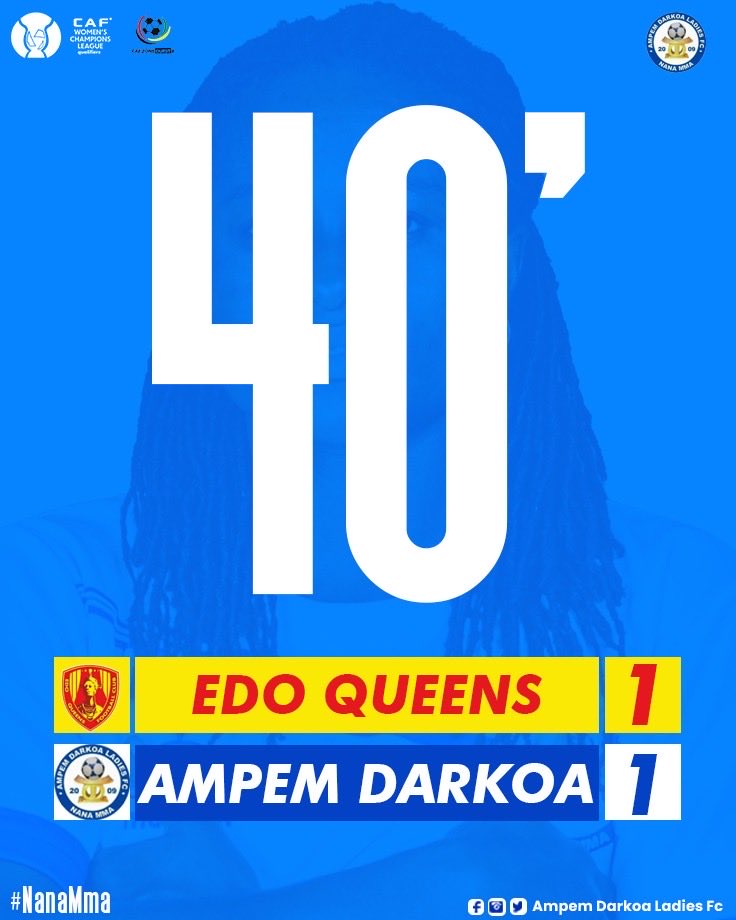 ampem_fc's tweet photo. 40'⏰
Game very tight so far for both teams but we pushing and holding on
Edo Queens 1️⃣ 🆚 1️⃣Ampem Darkoa Ladies 🔵⚪
#NanaMma🔵⚪ https://t.co/jVoXbphAdD