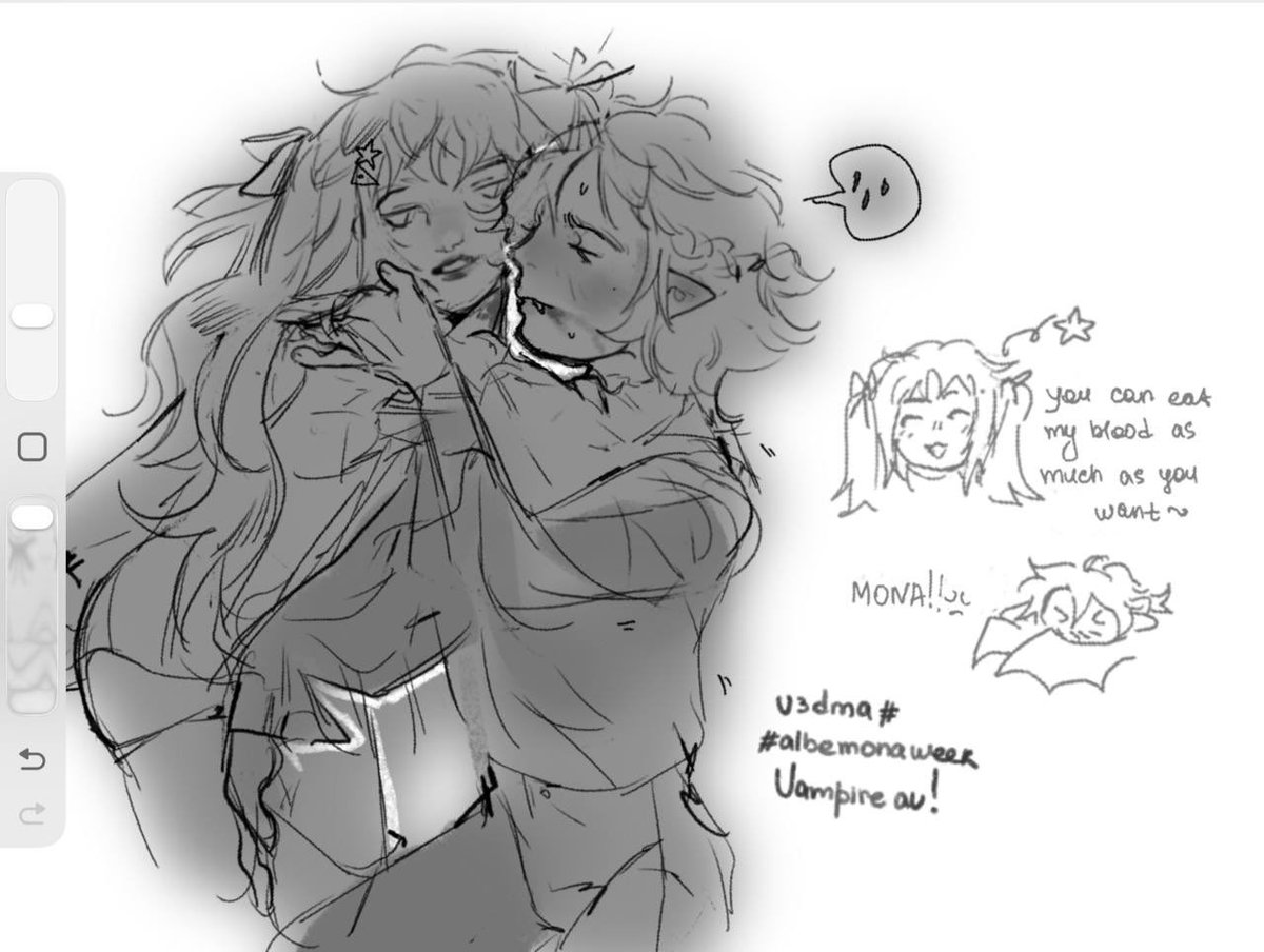 vedmaofthesun's tweet photo. Day 3: vampire au
he wants dat cookie so bad
 
#albedo #mona #albemonaweek2026 https://t.co/ntkAYTD2B9
