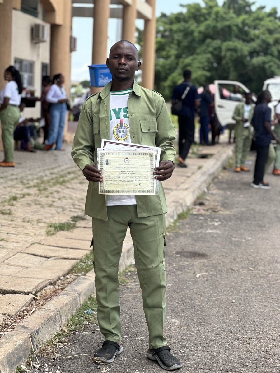 Chiroma32's tweet photo. Alhamdulillah for completing my NYSC! Grateful to Allah, my parents, and loved ones. May this certificate open greater doors.

Aamin Yaa Hayyou Yaa Qayyoum.

Thank you all. https://t.co/o0TALYr8Pg