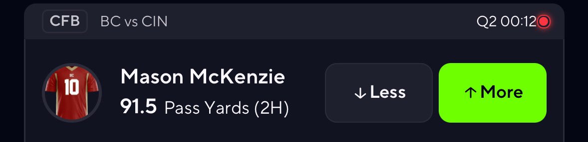 Betitjon's tweet photo. Bet It Jon CFB Live Play #2 9/5
Mason McKenzie Over 91.5 Pass (Boston College) (2h)
- 16 PA for McKenzie like this volume
- BC down 10-0
#gamblingx #prizepicks #prizepickscfb #underdogfantasy https://t.co/L0gg4yWxHG