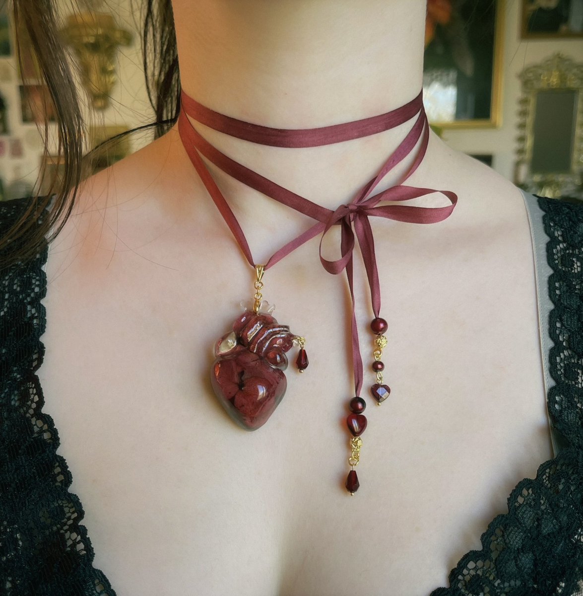 buggirl's tweet photo. more anatomical heart ribbon chokers dropping tonight 🖤 https://t.co/IKACCxTV4v