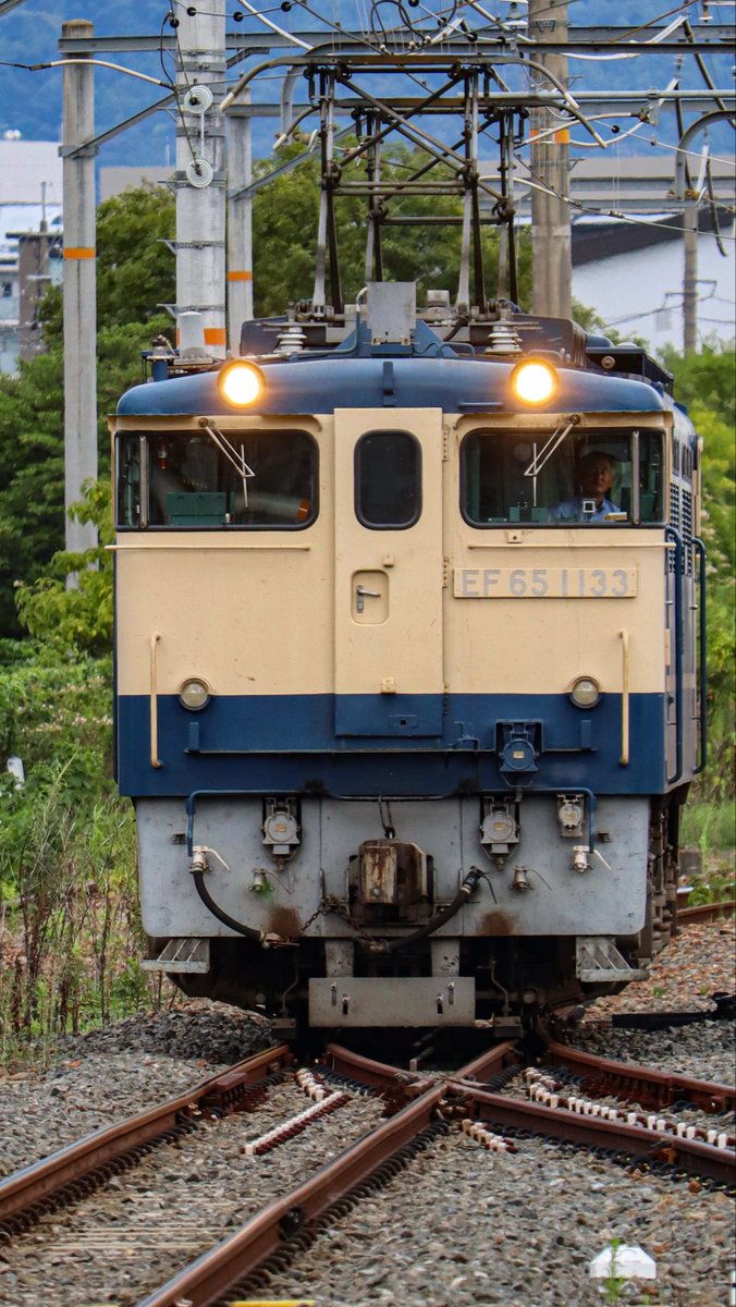 522_kiyo's tweet photo. おはようございます😊☁️
#梅小路配給 #EF651133 #EF65pf #下関機関区 #電気機関車 #単機回送 #国鉄車両 #おはようトレイン　2026.9.05 https://t.co/eZfHhrzO9u