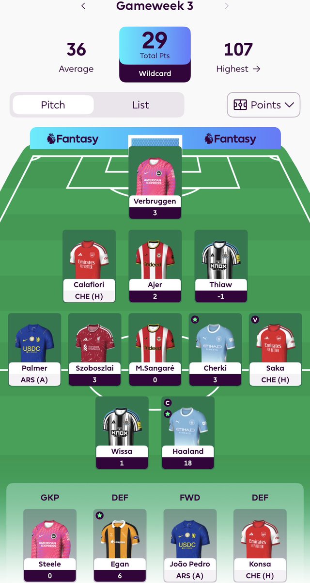 FPLMoose's tweet photo. 29 points on wildcard week with my only return being Haaland who was >200% EO

#FPL https://t.co/gMqzvnEZTK