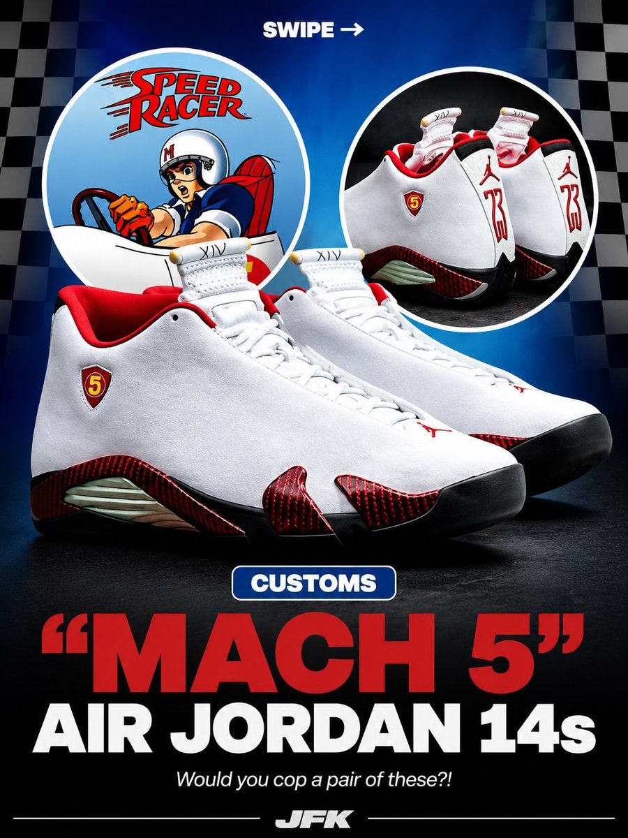 SneakerAlertHD's tweet photo. Air Jordan 14“ Mach 5” 🏎️💨 https://t.co/ySr9GDds1i
