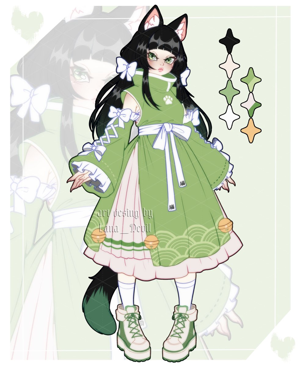 lanad_evil's tweet photo. ○o。.Matcha cat.。o○

˖ sb: 30$  
˖ ab: 250$ 

♡+⟳ are highly appreciated!
More info ↓

 #adoptable #characterdesign #oc #vtuber https://t.co/W12piJ6cfb