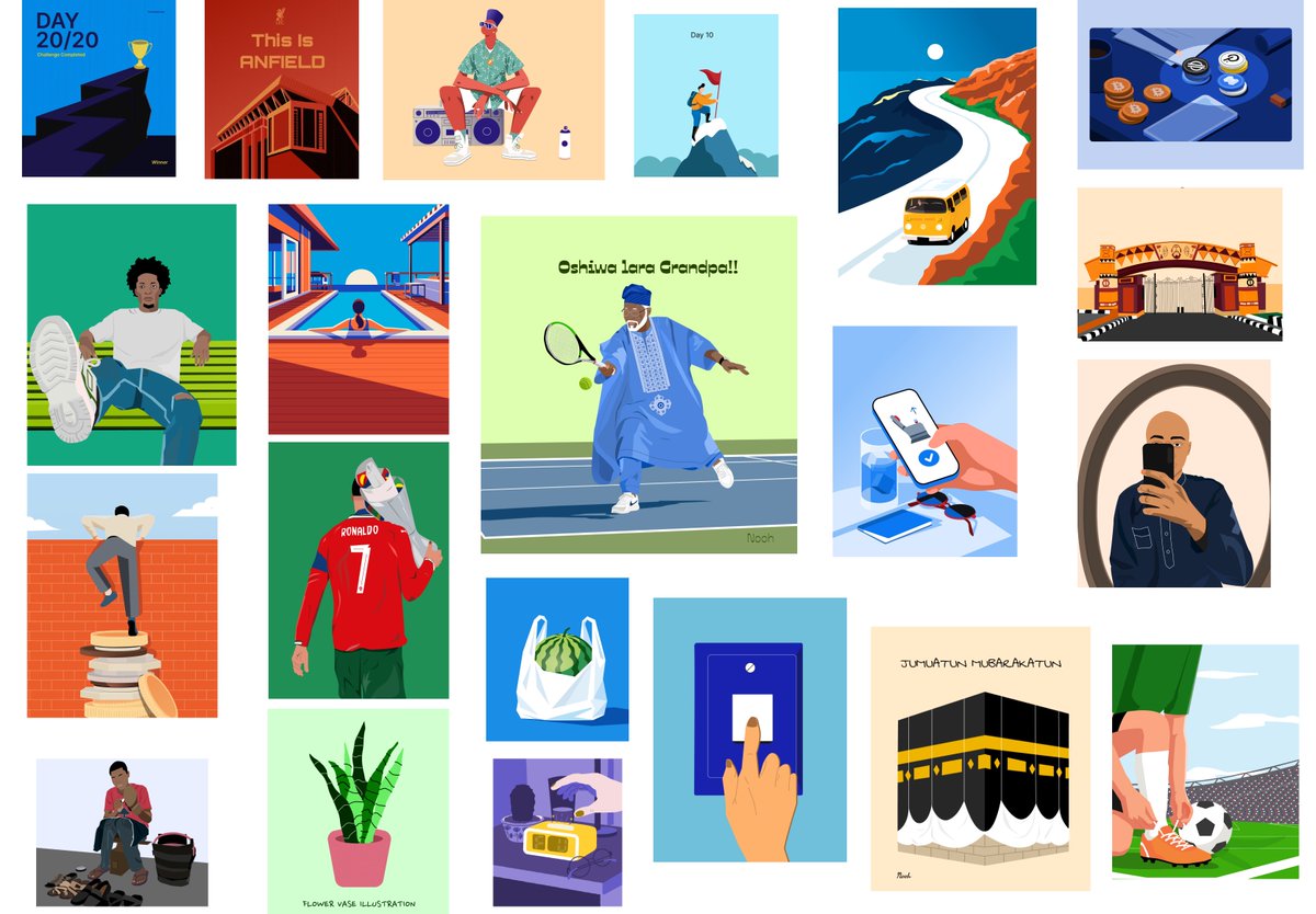 noohdesine's tweet photo. My 20 days of learning Illustration challenge completed 😇❤

Replicated some, created some 😚 https://t.co/jXDUjIJvOe