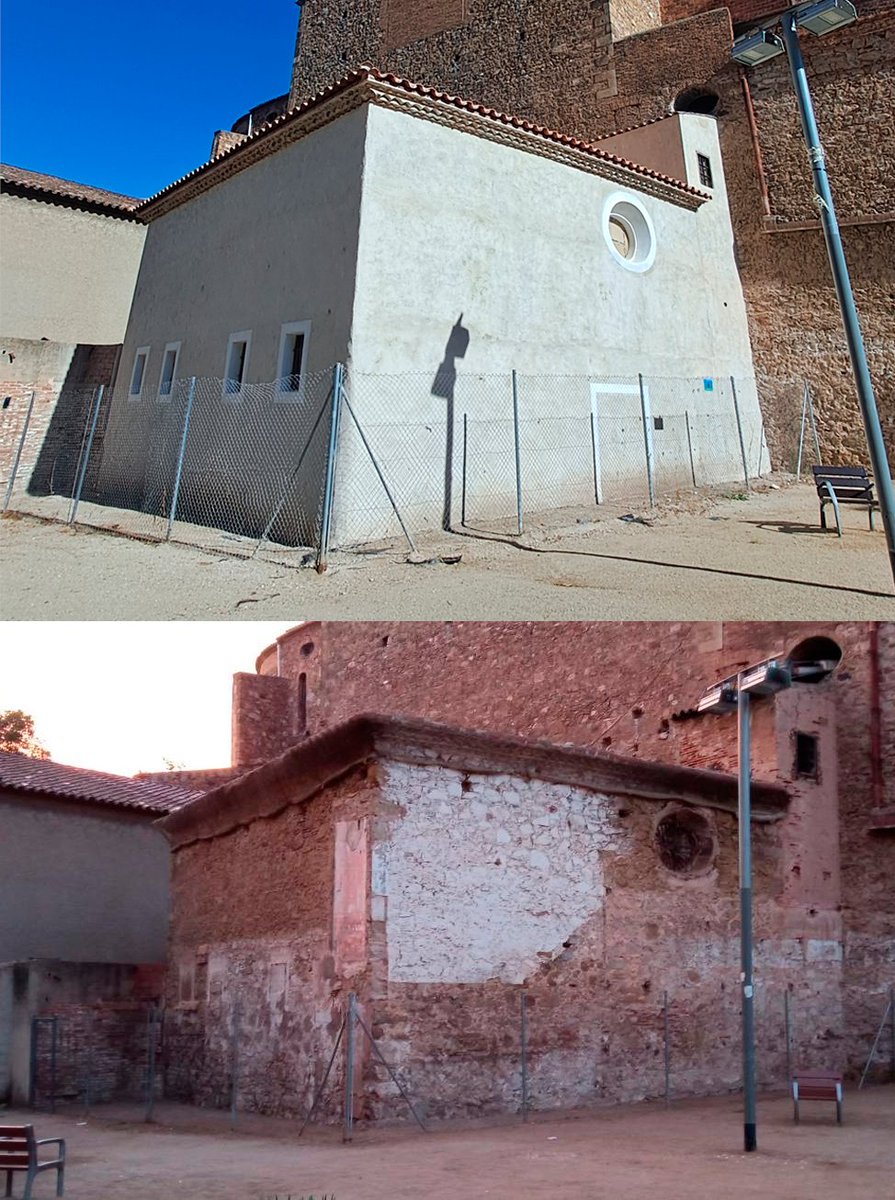 historiesdebcn's tweet photo. Així ha quedat la rehabilitació exterior de la Capella dels Segadors de Sant Andreu, on va començar la revolta del Corpus de Sang de 1640. https://t.co/h4N2MAQvoM