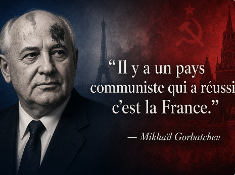 FredGaulois's tweet photo. "Il y a un pays communiste qui a réussi, c'est la France".
Mikaïl Gorbatchev.