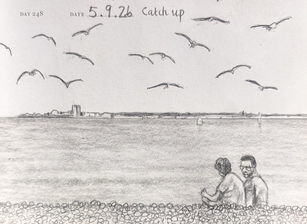 Venster67's tweet photo. One Sketch A Day 5.9.26
‘Catch up’
#catchup #friendship #beachday #onesketchaday #visualjournal https://t.co/LbYNEi1jti