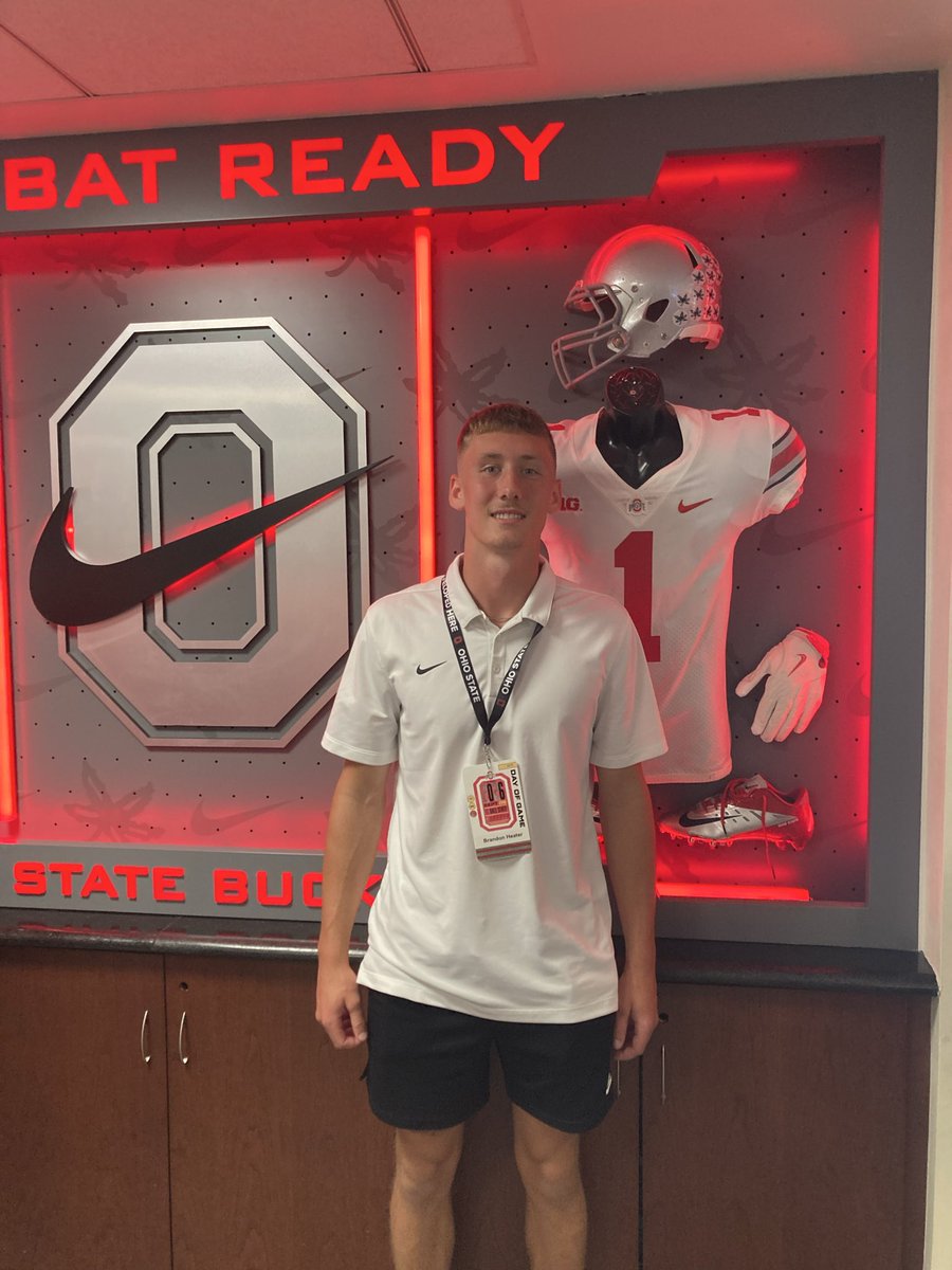 Brandonheatkick's tweet photo. 2027 K/P Brandon Heater
📍Bellefontaine, Ohio
🎓Class of 2027
🏈 Kicker/Punter

Had an amazing visit at The Ohio State University today!

Coaches and staff, thank you! https://t.co/rGr19hfDN3