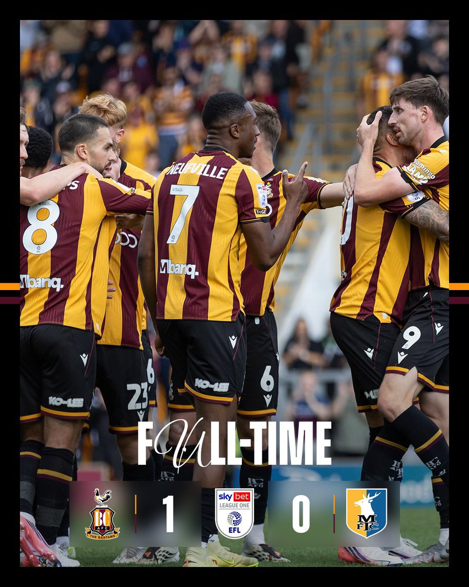 liammidgley's tweet photo. FULL TIME SCORE 

BRADFORD CITY 1-0 MANSFIELD TOWN https://t.co/Dv9gocXfiF