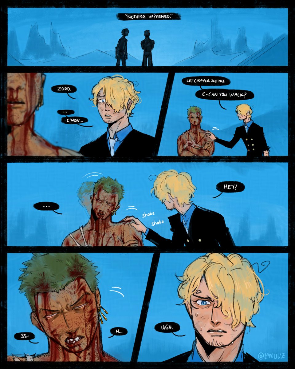 lamuliz's tweet photo. "Nothing happened." (1/2) #ONEPIECE〜 #roronoazoro https://t.co/9EJl8eHBoA