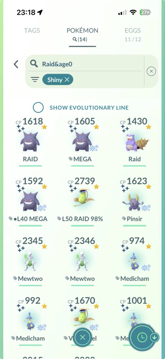 DevMi111's tweet photo. ✨ Go Fest Mega Finale Recap Day 1 ✨ 

~100 remote raids ~150 in person raids 💪 
-2 raid hundo (both no background) 😢 
-14 shiny -7 background shiny from raids
-84 shiny total for the day 🎉 

Thank you to all the people who I crashed and all the people who invited me. 🙏 🙇 https://t.co/eXsIyaSa18