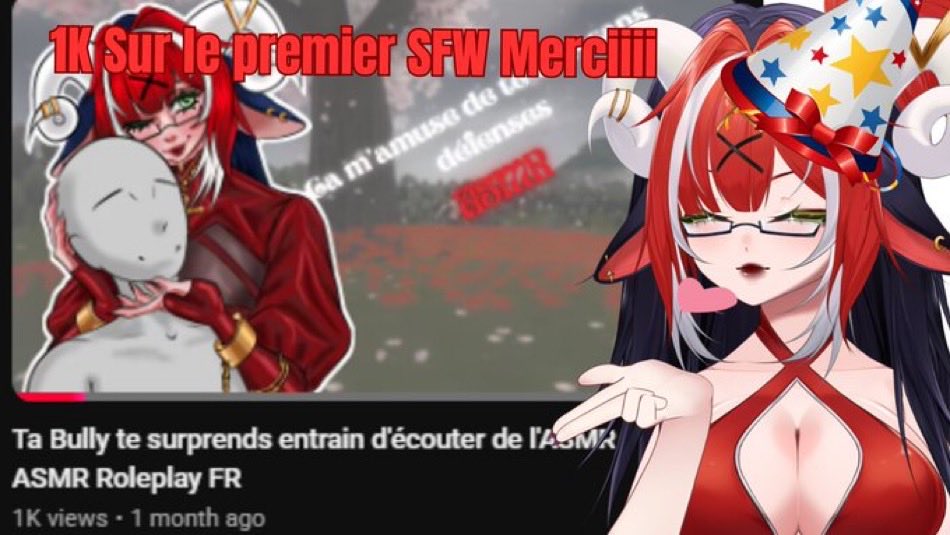 LustiaASMR's tweet photo. Les 1k vu sur le premier SFW de Lustia !!! C'est peut être pas grand chose mais ça me rassure, cette période de début me stressait énormément, mais je me rends compte que j'ai fais le bon choix quand je vois tout le soutien et l'amour que vous me donnez ❤️ https://t.co/aAdWU6GeWj