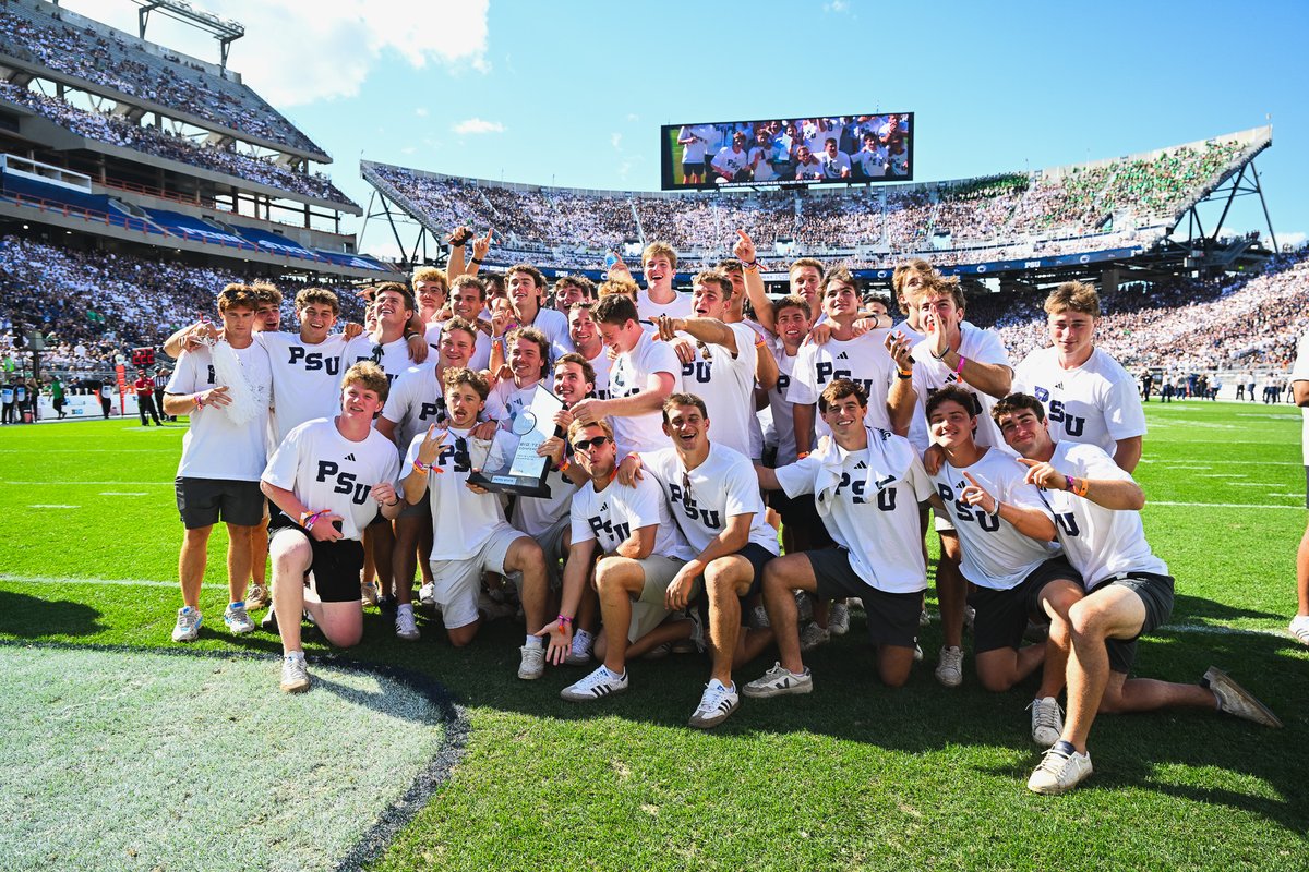 GoPSUsports's tweet photo. Our 2025-26 conference champions at @beaver_stadium 🏆

#WeAre https://t.co/lrklweRePf