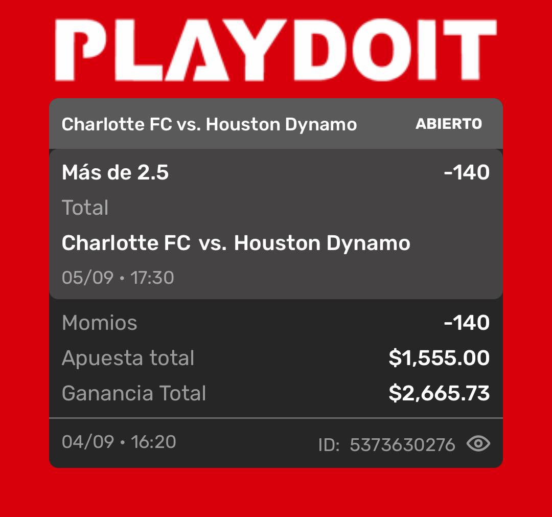 JustPickswinner's tweet photo. π₯π₯ PICK DE FΓTBOL β½π₯π₯
πΊπΈ MLS
β½ CHARLOTTE FC vs HOUSTON DYNAMO
π¨ OVER 2.5 GOLES π¨
π° CUOTA: -140
β°5:30 pm
π― PICK
π₯ BUSCAMOS 3+ GOLES β½β½β½
π₯ VAMOS POR LOS GOLES π₯
π’ A POR OTRO VERDE
π ΒΏQUIΓN SE SUBE?
π₯π₯ JUST PICKS π₯π₯
#JustPicks #MLS #CharlotteFC #HoustonDynamo #PicksDeFutbol #Futbol #Over25 #Goles #ApuestasDeportivas #Pronosticos #PickDelDia #ApuestasFutbol #SoccerPicks #FootballPicks #PicksMexico π²π½