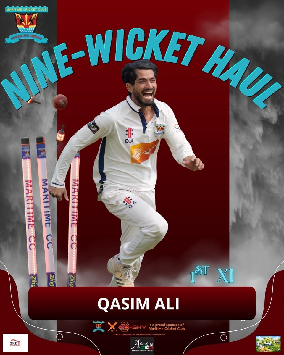 MaritimeC_C's tweet photo. Congratulations to Qasim who achieved an extraordinary nine-wicket haul today!!!

Amazing achievement, such an incredible performance, we are all proud of you Qasim👍👏👏👏👌👌👌🙌🙌🙌

#maritimecc #cricket #NineWicketHaul https://t.co/d6Im1jwVgS