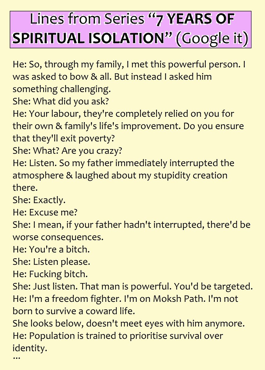 reason3040's tweet photo. Lines from Series (Post 1)
“7 YEARS OF SPIRITUAL ISOLATION”
Romance by Reason

Modern Philosophy, Psychological Freedom, Stargirl (Japan) Protagonist

Lowest smart-price
https://t.co/IUFawORV2J

#7YearsOfSpiritualIsolation #GoodReads #NewAdultBooks #KindleUnlimited #RomanceNovel https://t.co/dedJALIjBN