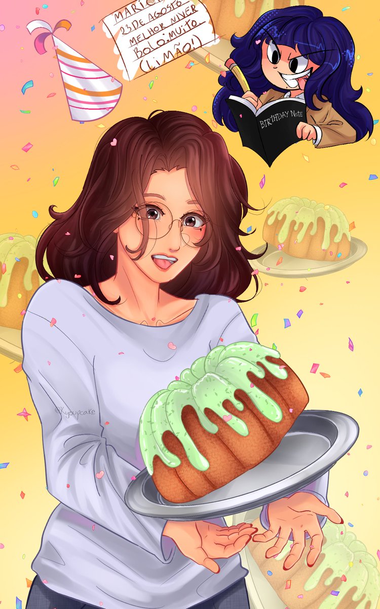 kyoupcake's tweet photo. Arte de aniversário pra @MariChihaki !! 

#brart #deathnote https://t.co/rQXTZoktet