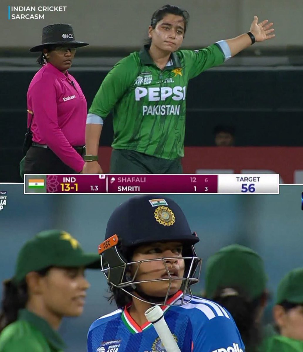 Vipintiwari952's tweet photo. The audacity to throw a “send-off” after getting all out for 55 in 18 overs, only for India to chase it down in 8 overs. At this point, Pakistani teams aren’t just finding ways to lose, they’re just exploring new and innovative ways to embarrass themselves.

But credit where it’s due: they clearly understand their target audience. The fans will celebrate the “gesture,” make AURA posts, and then use those same posts to defend the performance.😂