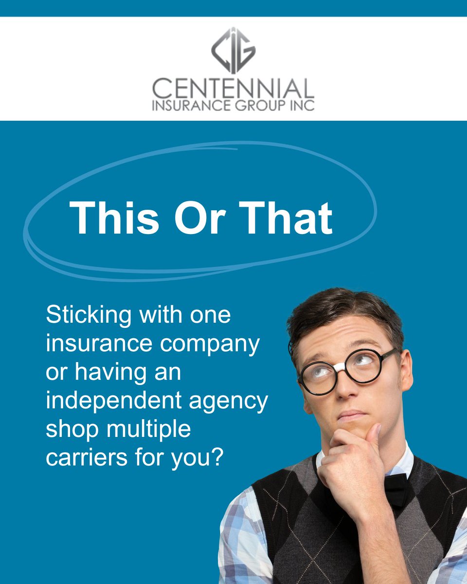 CentInsOKC's tweet photo. Because we're not tied to just one company, we can compare coverage and pricing to find what fits your needs best. 

Which approach would you pick? https://t.co/7KUN4Nz7IS