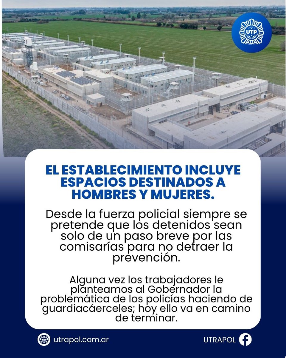 utrapolsantafe's tweet photo. NUEVA CARCEL.

Dejar de cuidar presos, es un paso adelante. https://t.co/0vWkoYn7Ha