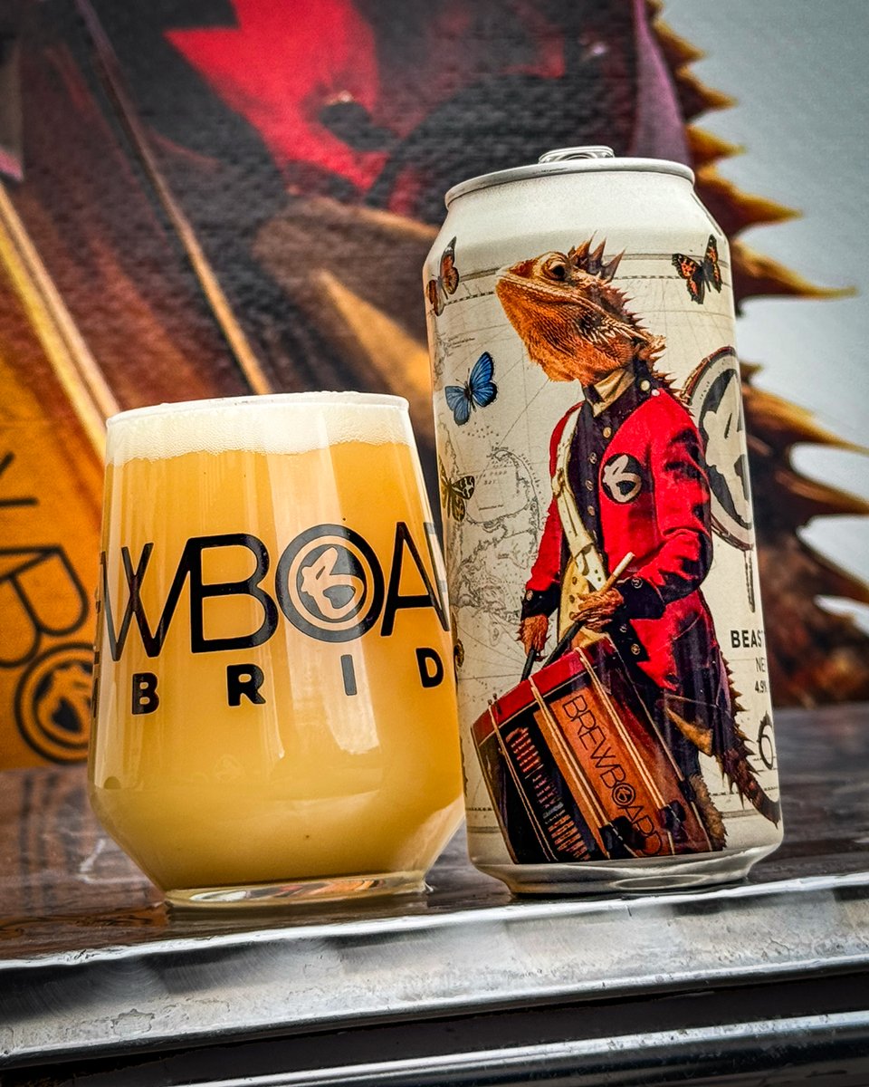 BrewBoard's tweet photo. After a wee hiatus, Beasticus 4.9% ABV NEIPA is back in can &amp; keg and tasting better than ever. Now in the can fridge and serving on tap 7 at our taproom on Peas Hill...🥁 https://t.co/8c2frRsc9x