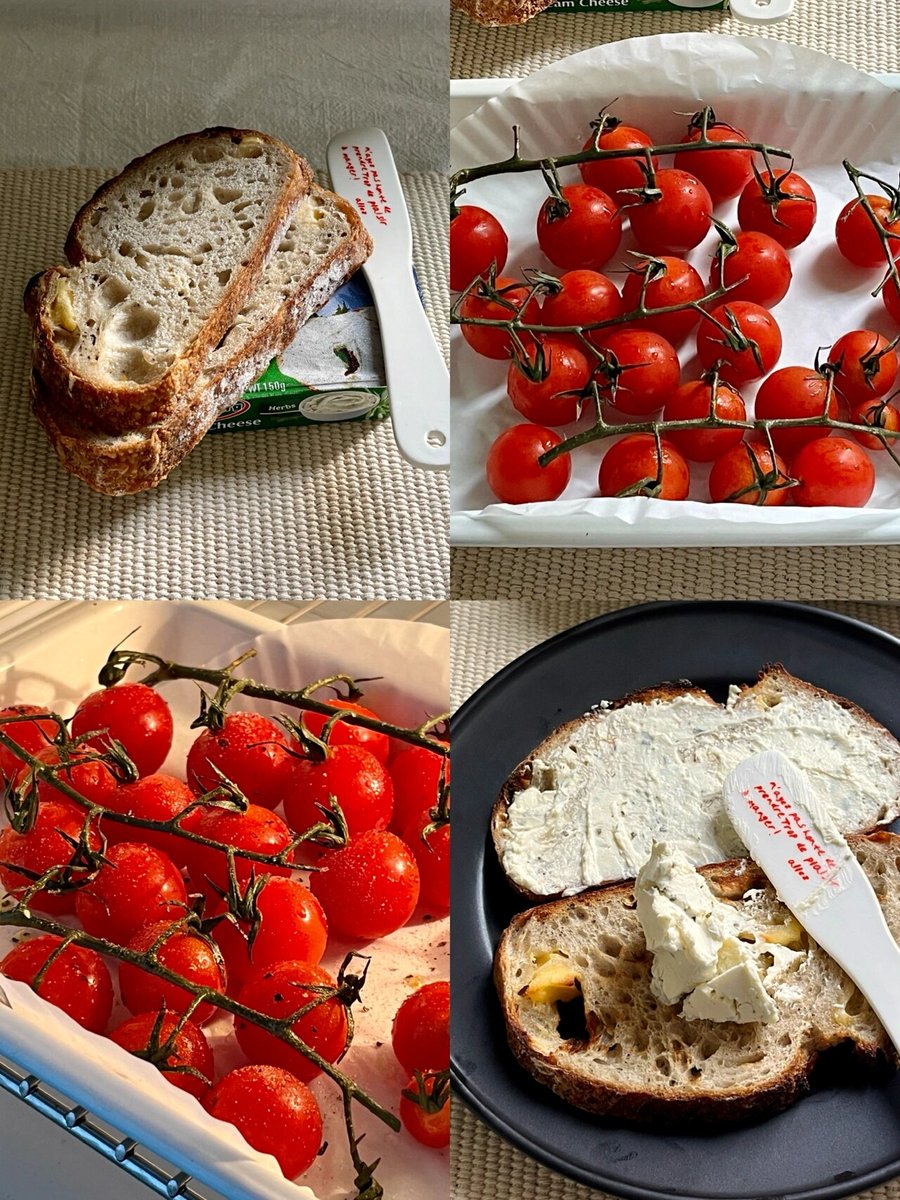 Gabriie_aguilar's tweet photo. [Quick and cozy midday meal: garlic toast with melted cheese + fresh cherry tomatoes  Perfect small pick-me-up for a busy workday!]， https://t.co/36EH44IZHw