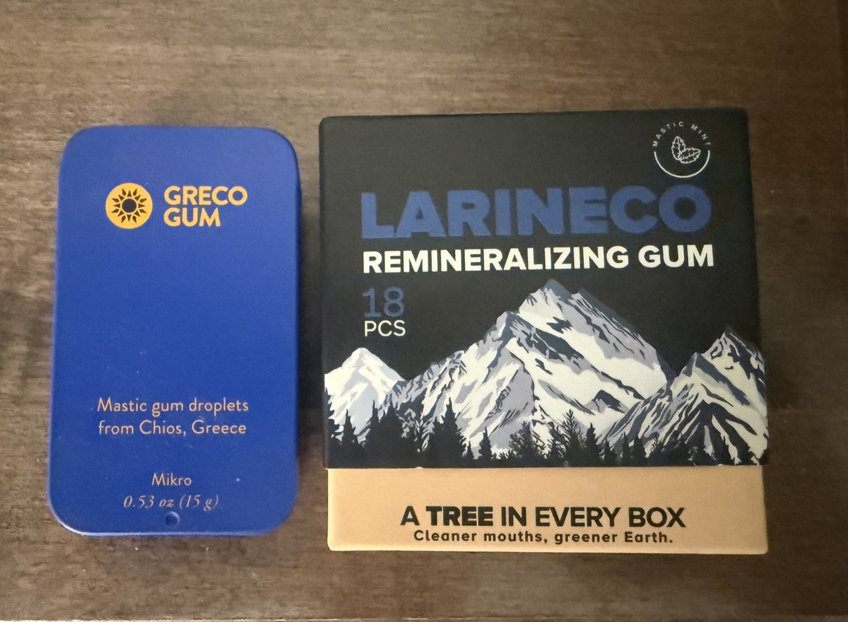 stjim11's tweet photo. @JohnDParody Daily! If you want to work on your jaw line, go left. If you want the mastic gum benefits but more like a “chewing gum” go right. https://t.co/1WZKfLcQE6
