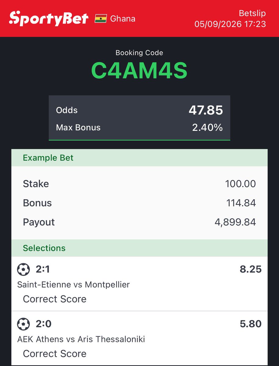 ceobesttips's tweet photo. 2/2 CORRECT SCORE 🔥🔥🔥

FIRST SINGLES &amp; COMBINE 🧏🏽‍♂️

GOOD LUCK 🍀 https://t.co/cgZNoXf2Pq