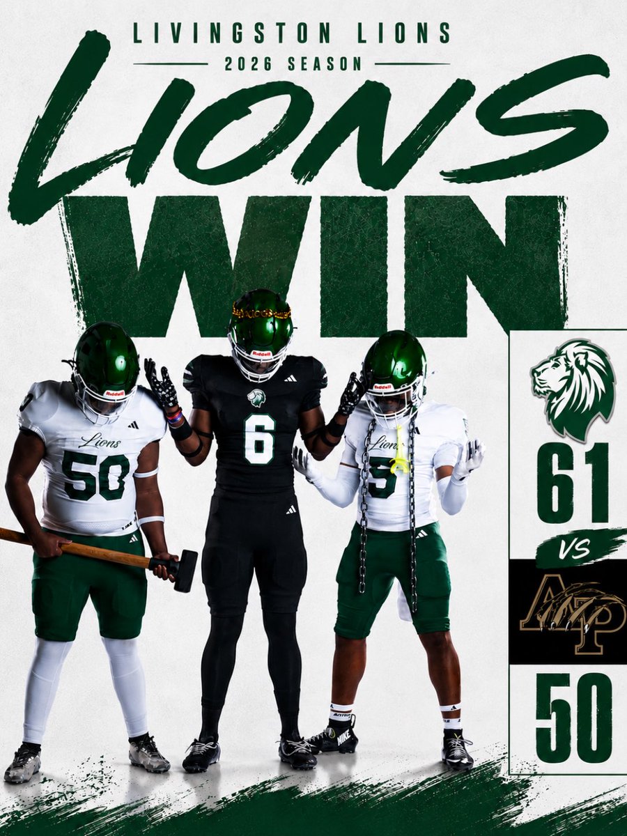 LHSTX_Football's tweet photo. FINAL in Anahuac!🏈🦁
The Lions battled back after being down 28-50 in the 3rd quarter to complete the COMEBACK‼️
#RTR #LivingstonLions #DTBR https://t.co/deEkLvi3p2
